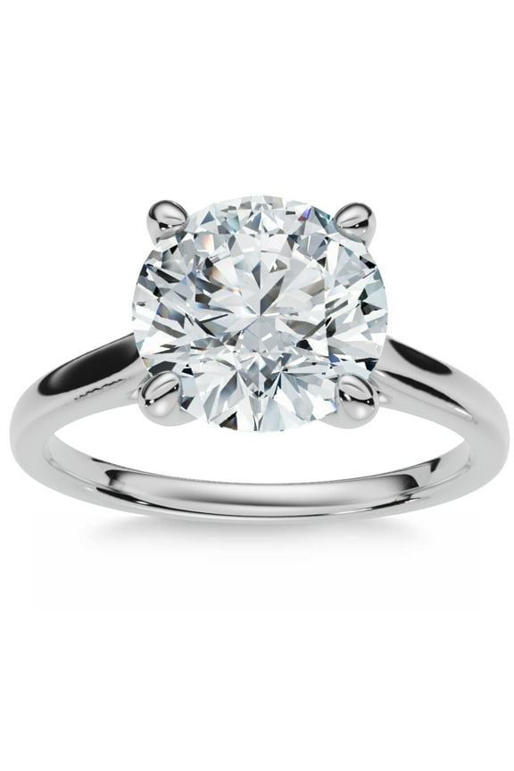 Pompeii Certified 2Ct Solitaire Diamond Cathedral Engagement Ring White Gold Lab Grown