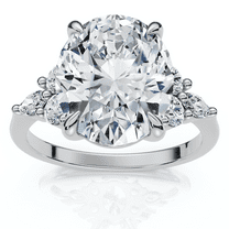 Pompeii Certified 3 1/3Ct Versailles Oval Engagement Ring 14k Gold or Platinum Lab Grown