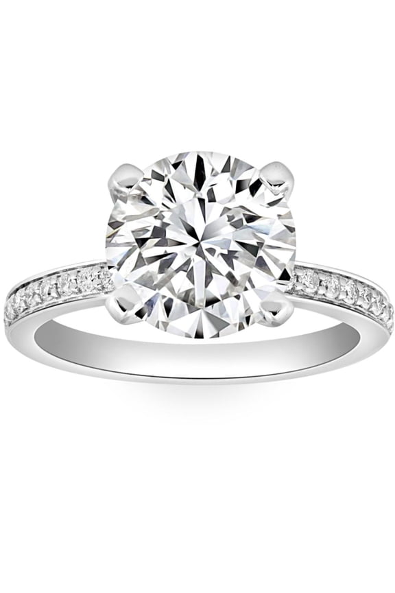 Pompeii Certified 3 1/4Ct Lab Grown Diamond Engagement Ring in 14k Gold (G/H,VS2-SI1)