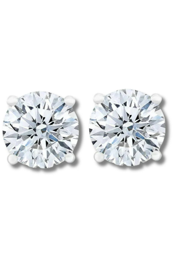 Pompeii Certified 3 1/4Ct TW Diamond Studs 14k Gold Screw Backs Lab Grown (GH,VS2-SI1)