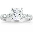 thumbnail image 1 of Pompeii Certified 3 1/4Ct TW Round Diamond Engagement Ring 14k White Gold Lab Grown, 1 of 4
