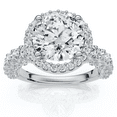 thumbnail image 1 of Pompeii Certified 3 1/5Ct Pave Diamond Engagement Ring 14k Gold Lab Grown (F/G,VS1-VS2), 1 of 6