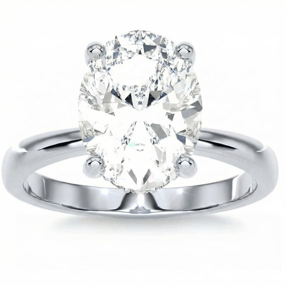 Pompeii Certified 3.10Ct Oval Diamond HIdden Halo Engagement Ring 14k Gold Lab Grown