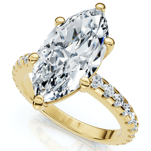 Pompeii Certified 3.40Ct Marquise Diamond Engagement Ring 14k Gold Lab Grown (F/G,VS1-VS2)