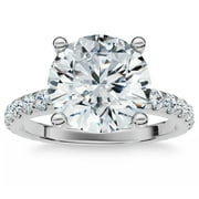 POMPEII3 Pompeii Certified 3.40Ct Round Cut Diamond Engagement Ring 14k Gold Lab Grown