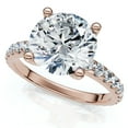 thumbnail image 1 of Pompeii Certified 3.40Ct Round Cut Diamond Engagement Ring 14k Gold Lab Grown, 1 of 8