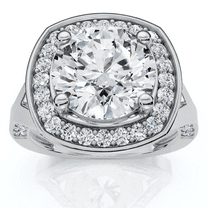 Pompeii Certified 3 5/8Ct Cushion Halo Diamond Engagement Ring 14k Gold Lab Grown F/VS