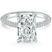 POMPEII3 Pompeii Certified 3.50 - 6.50Ct Radiant Cut Diamond Engagement Ring 14k Gold Lab Grown