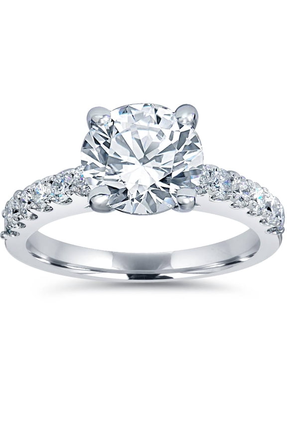 Pompeii Certified 3.50Ct Diamond Engagement Ring Solitaire 14K White Gold Lab Grown (G,VS)