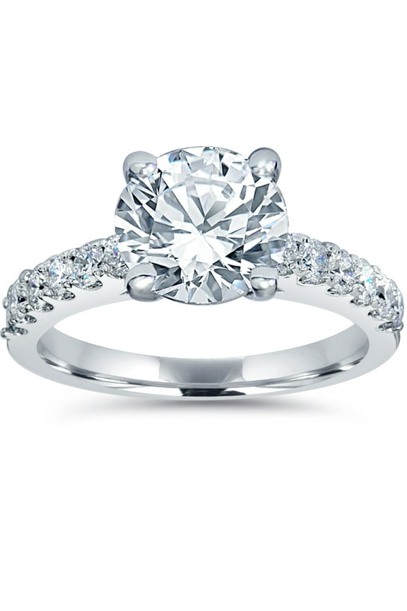 Pompeii Certified 3.50Ct Diamond Engagement Ring Solitaire 14K White Gold Lab Grown (G,VS)