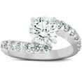 thumbnail image 1 of Pompeii Certified 3 Ct Diamond Engagement Ring Twisted Band 14k White Gold Lab Grown, 1 of 4
