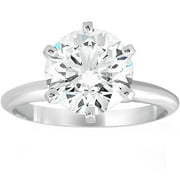 Pompeii Certified 3 Ct Diamond Solitaire Platinum Engagement Ring Lab Grown FG,VS1-VS2