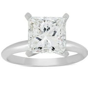 POMPEII3 Pompeii Certified 3 Ct Princess Cut Diamond Solitaire Engagement Ring 14k Gold Lab Grown