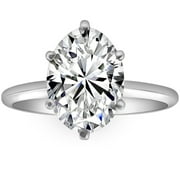 POMPEII3 Pompeii Certified 3CT Platinum Oval Diamond 6-Prong Solitaire Engagement Ring Lab Grown