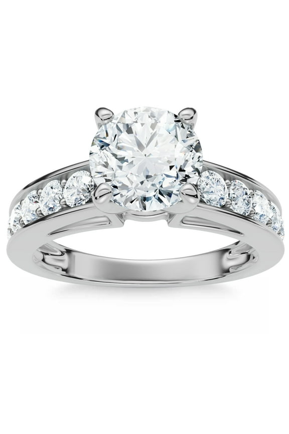 Pompeii Certified 3 Ct Diamond Engagement Ring Cathedral Lab Grown (G/H,VS2-SI1)