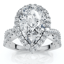 Pompeii Certified 3Ct Pear Shape Diamond Engagement Ring 14k Gold or Platinum Lab Grown