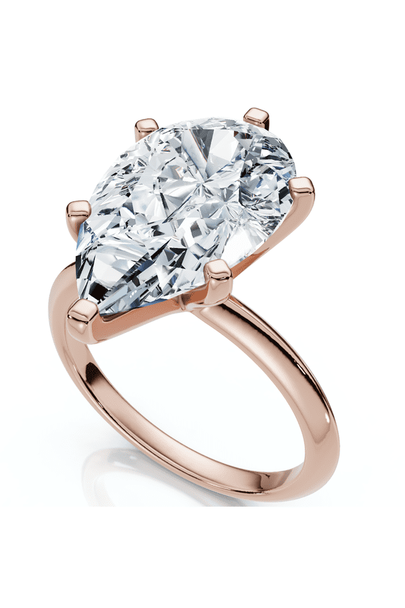 Pompeii Certified 3Ct Pear Shape Solitaire Diamond Engagement Ring 6-Prong Lab Grown