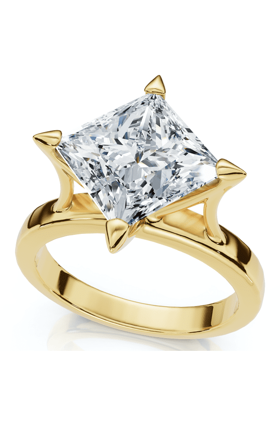Pompeii Certified 3Ct Princess Cut Diamond Solitaire Engagement Ring 14k or Pt Lab Grown