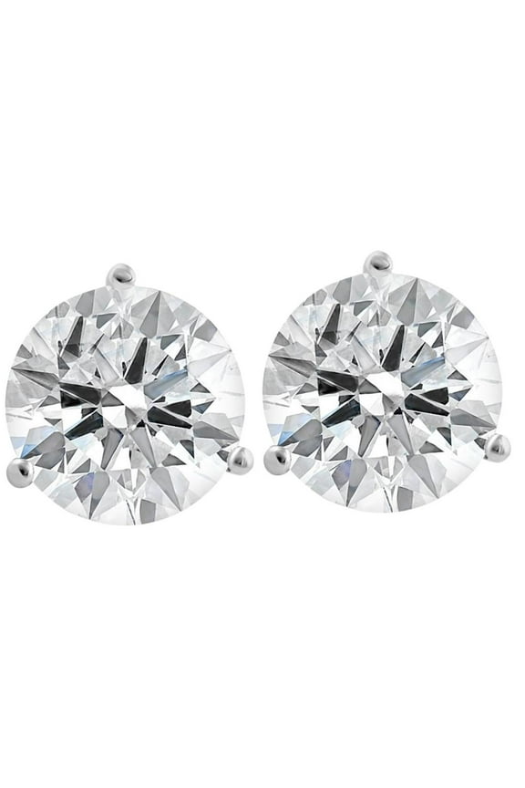 Pompeii Certified 4 1/2 Ct Lab Grown Diamond Martini Screw Back Studs 14k White Gold