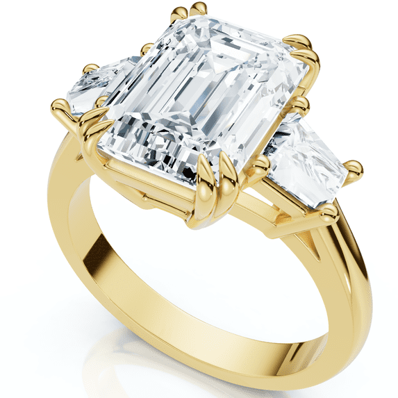Pompeii Certified 4.40Ct Emerald Diamond Engagement Ring 14k Gold or Platinum Lab Grown