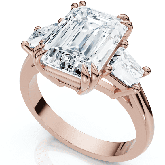 Pompeii Certified 4.40Ct Emerald Diamond Engagement Ring 14k Gold or Platinum Lab Grown