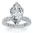 thumbnail image 1 of Pompeii Certified 4.40Ct Marquise Eternity Engagement Ring 14k Gold or Pt Lab Grown, 1 of 7