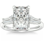 POMPEII3 Pompeii Certified 4.75Ct Radiant Cut Baguette Diamond Engagement Ring 14k Gold Lab Grown