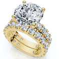thumbnail image 1 of Pompeii Certified 4-7Ct Diamond Engagement Matching Wedding Ring Set 14k Gold Lab Grown, 1 of 4