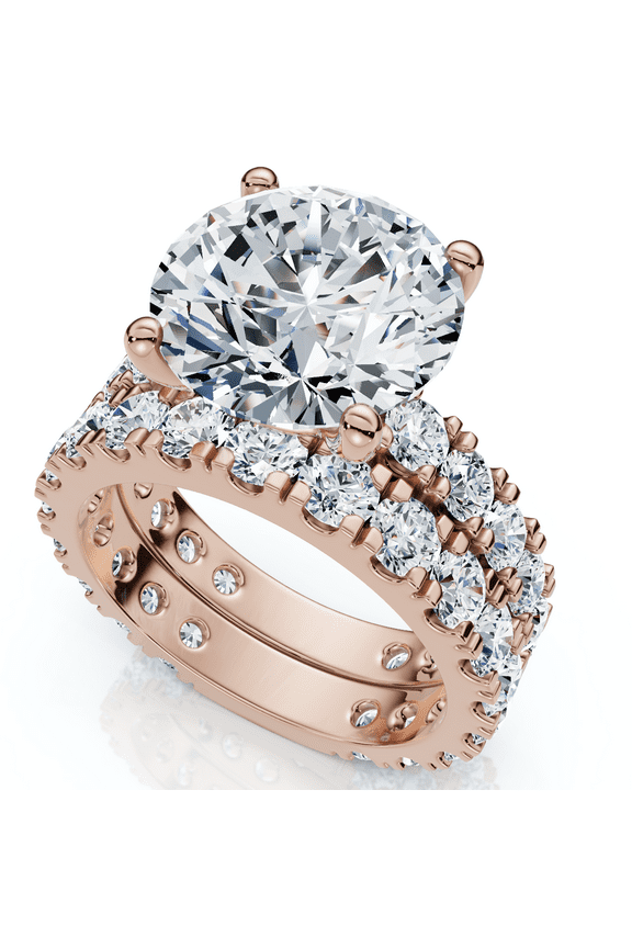 Pompeii Certified 4-7Ct Diamond Engagement Matching Wedding Ring Set 14k Gold Lab Grown