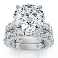 thumbnail image 1 of Pompeii Certified 4-7Ct Diamond Engagement Matching Wedding Ring Set 14k Gold Lab Grown, 1 of 5