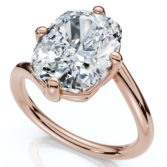 Pompeii Certified 4Ct Atelier Solitaire Diamond Engagement Ring 14k Gold Lab Grown
