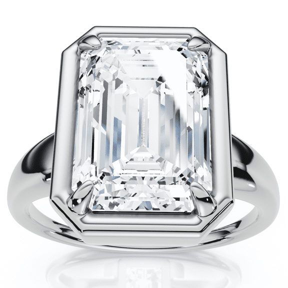 Pompeii Certified 4Ct Emerald Cut Diamond Club Engagement Ring 14k Gold Lab Grown