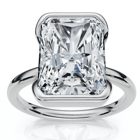 Pompeii Certified 4Ct Radiant Solitaire Diamond Engagement Ring 14k Gold or Pt Lab Grown