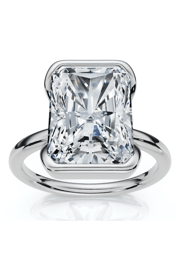 Pompeii Certified 4Ct Radiant Solitaire Diamond Engagement Ring 14k Gold or Pt Lab Grown