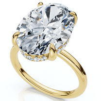 Pompeii Certified 5.08CT Oval Diamond Hidden Halo Engagement Ring 14k Gold Lab Grown
