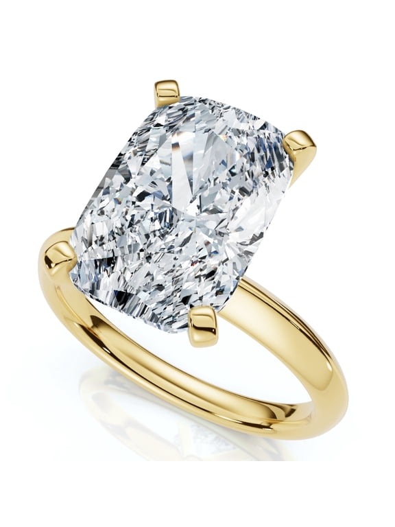 Pompeii Certified 5Ct Elongated Cushion Diamond Engagement Ring Lab Grown (F/G,VS1-VS2)
