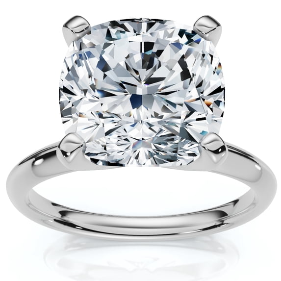Pompeii Certified 5Ct Cushion Diamond Square Engagement Ring Lab Grown Solitaire
