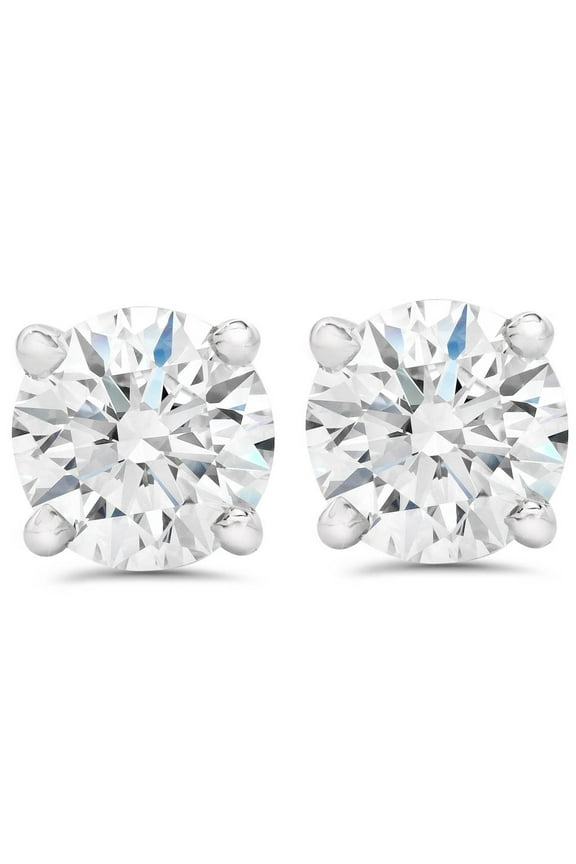 Pompeii Certified 5Ct Excellent Cut Diamond Studs 14k Gold Screw Back Lab Grown