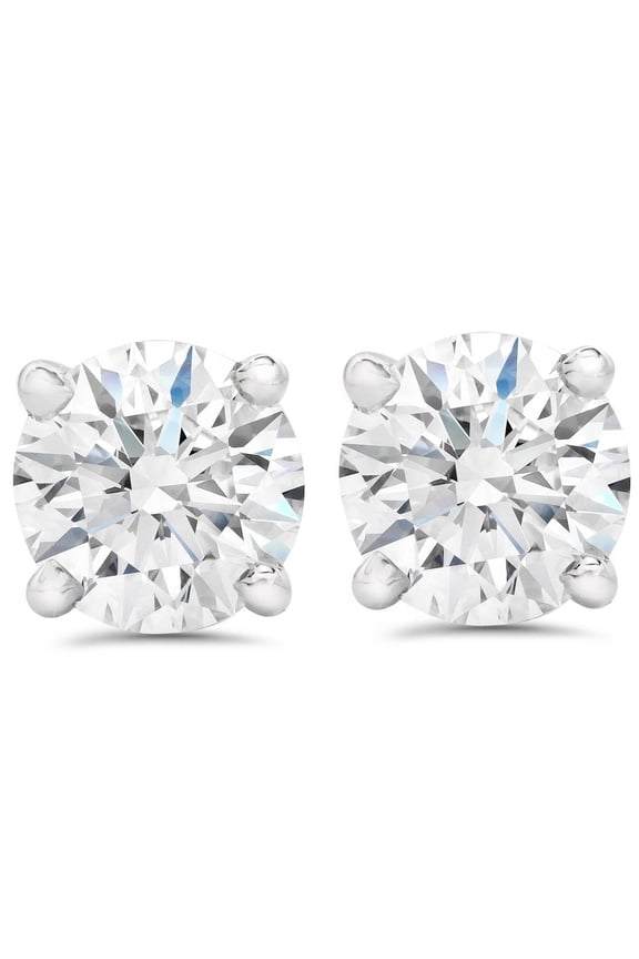 Pompeii Certified 5Ct Excellent Cut Diamond Studs 14k Gold Screw Back Lab Grown