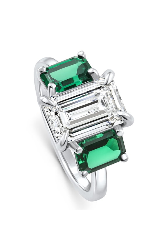 Pompeii Certified 5Ct Green Emerald Diamond Ring 14k Gold or Platinum Lab Grown