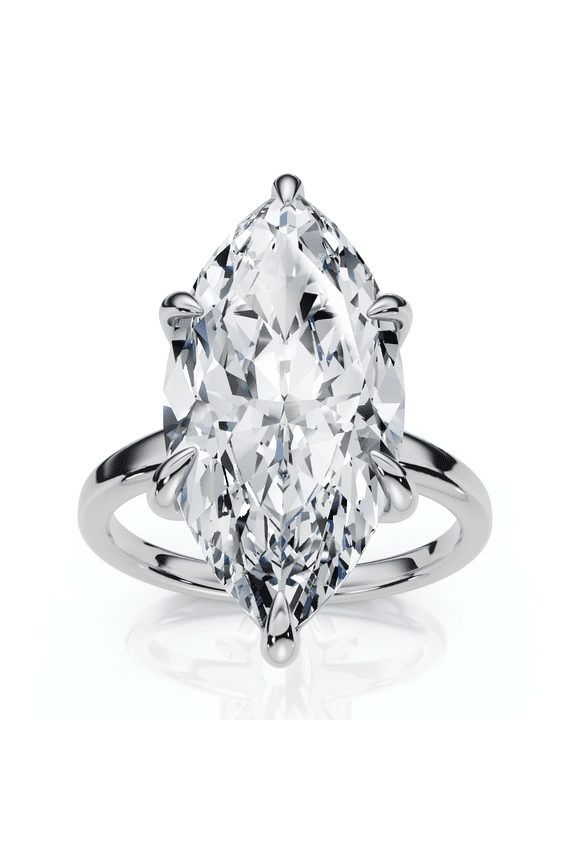 Pompeii Certified 5Ct Kelly Marquise Solitaire Engagement Ring 14k Gold or Pt Lab Grown