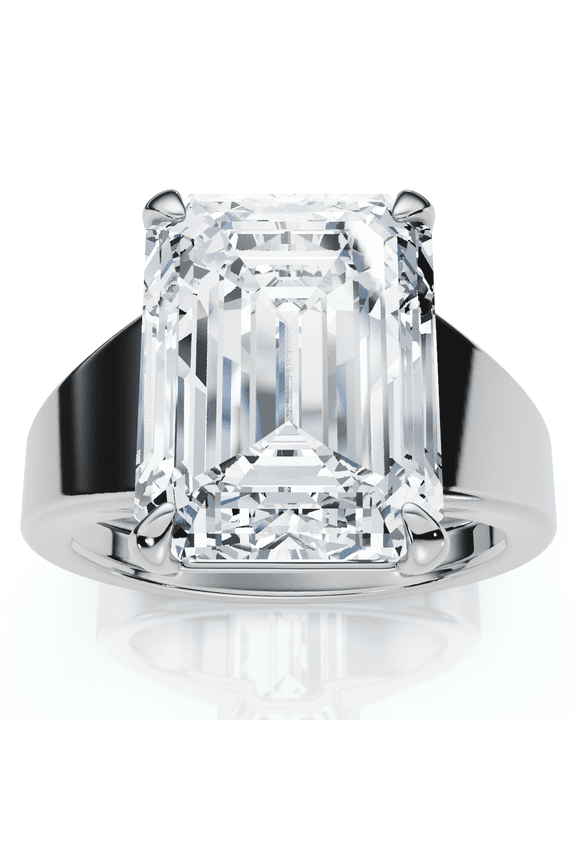 Pompeii Certified 6Ct Emerald Cut Stephanie Diamond Engagement Ring 14k Gold Lab Grown
