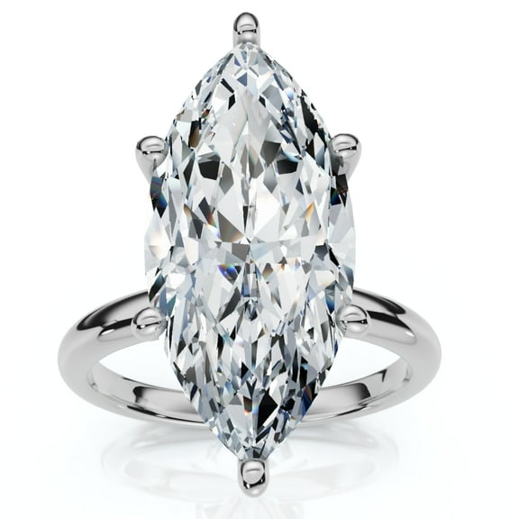 Pompeii Certified 6Ct Marquise Solitaire Diamond Engagement Ring Lab Grown (F/G,VS2)