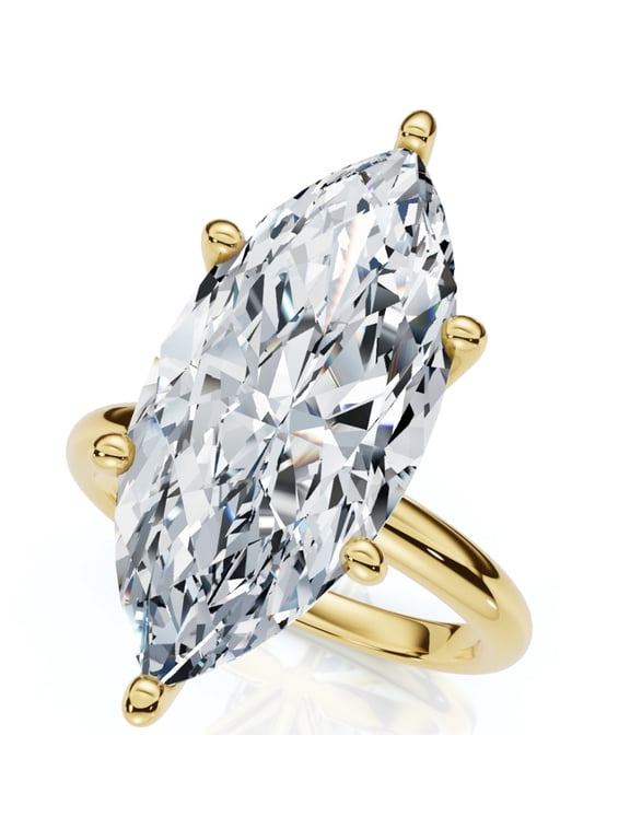 Pompeii Certified 6Ct Marquise Solitaire Diamond Engagement Ring Lab Grown (F/G,VS2)