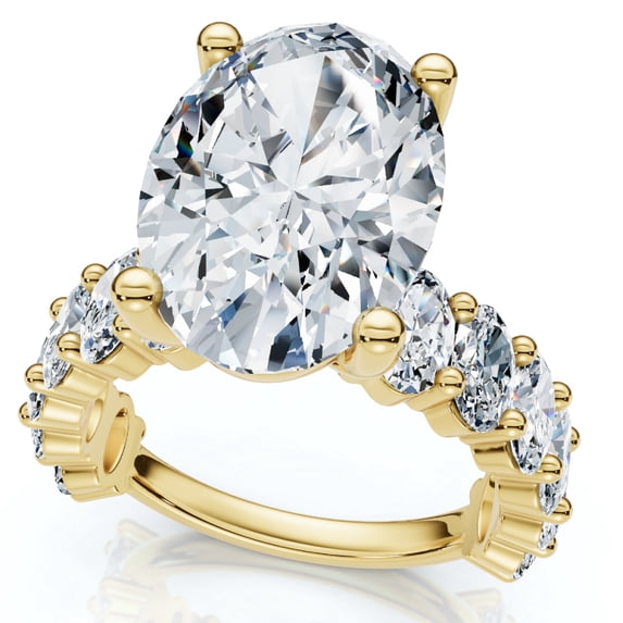 Pompeii Certified 6Ct Oval Diamond Engagement Ring 14k Gold Lab Grown (F/G,VS1-VS2)