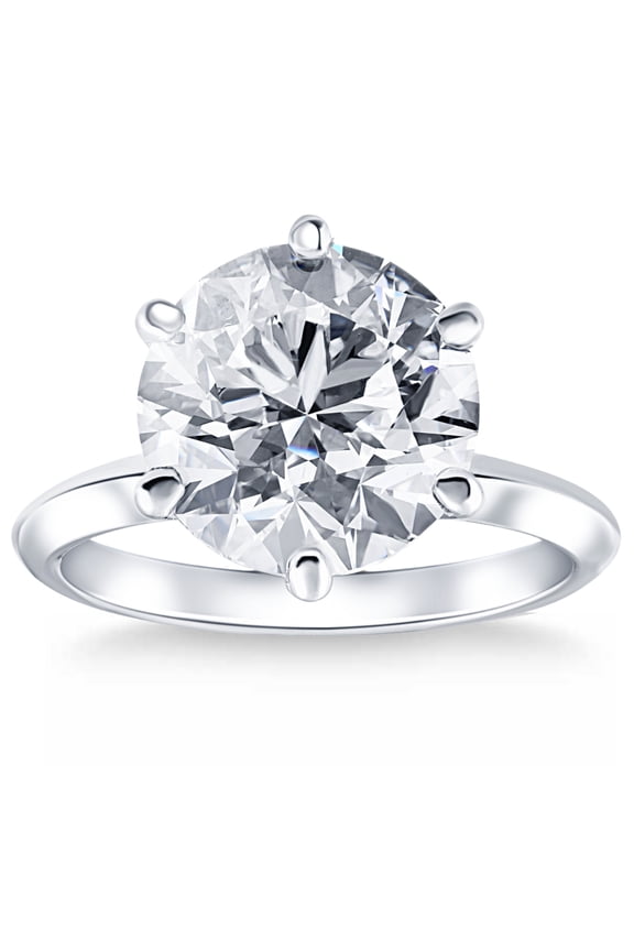 Pompeii Certified 7Ct Solitaire Diamond Engagement Ring 14k White Gold Lab Grown (G,VS1)