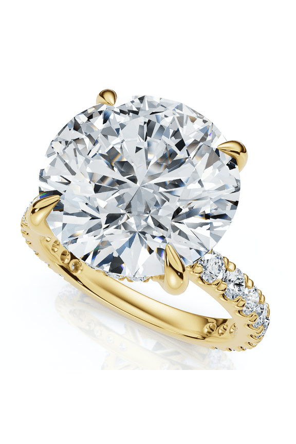 Pompeii Certified 7Ct Diamond Hidden Halo Engagement Side Halo Ring Lab Grown