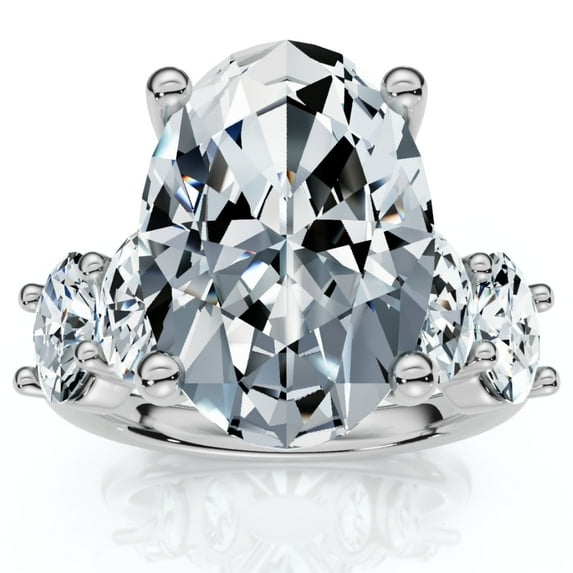 Pompeii Certified 8.50Ct Oval Diamond Engagement Ring 14k Gold (F/G,VS2-SI1)