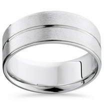 Pompeii Channel & Beveled Edge Wedding Band 14K White Gold (,)
