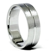 Pompeii Channel Brushed Wedding Band 14K White Gold (,)